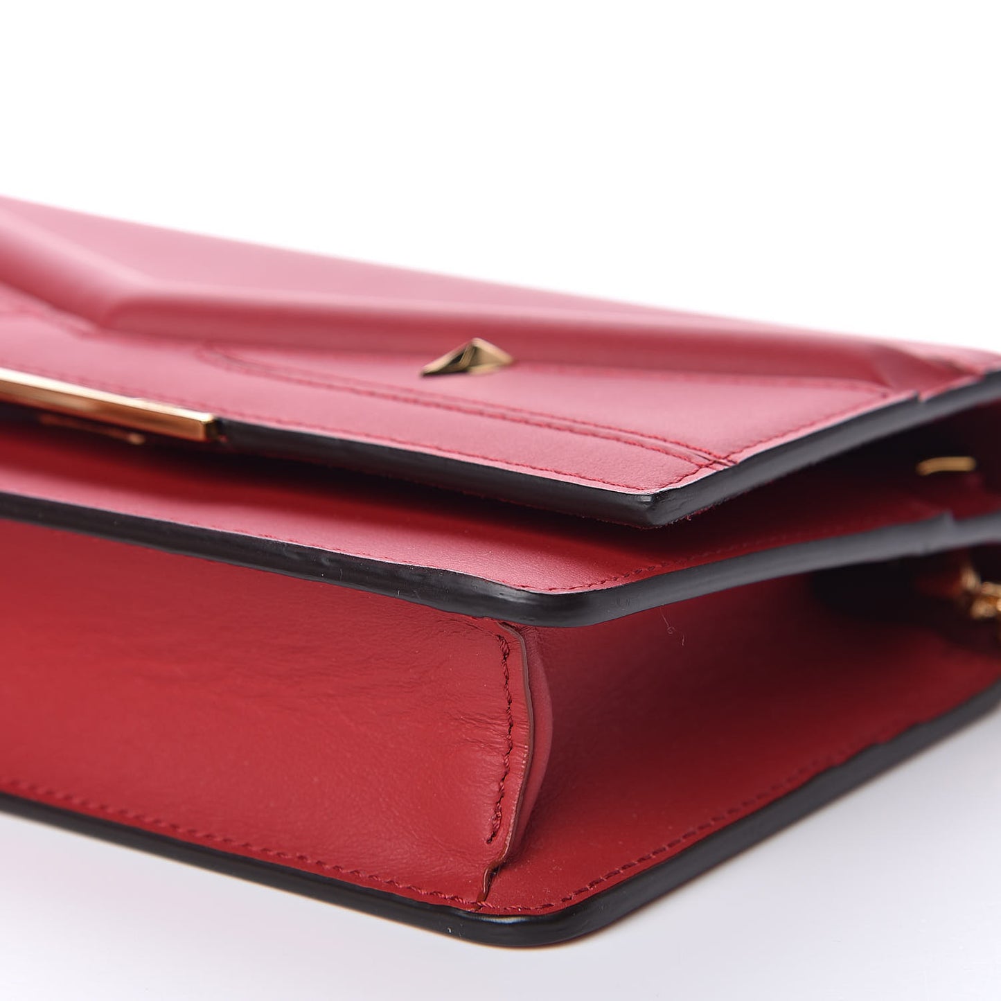 Vitello Century Eyebrow Monster Eyes Embossed Tube Wallet on Chain Fragola