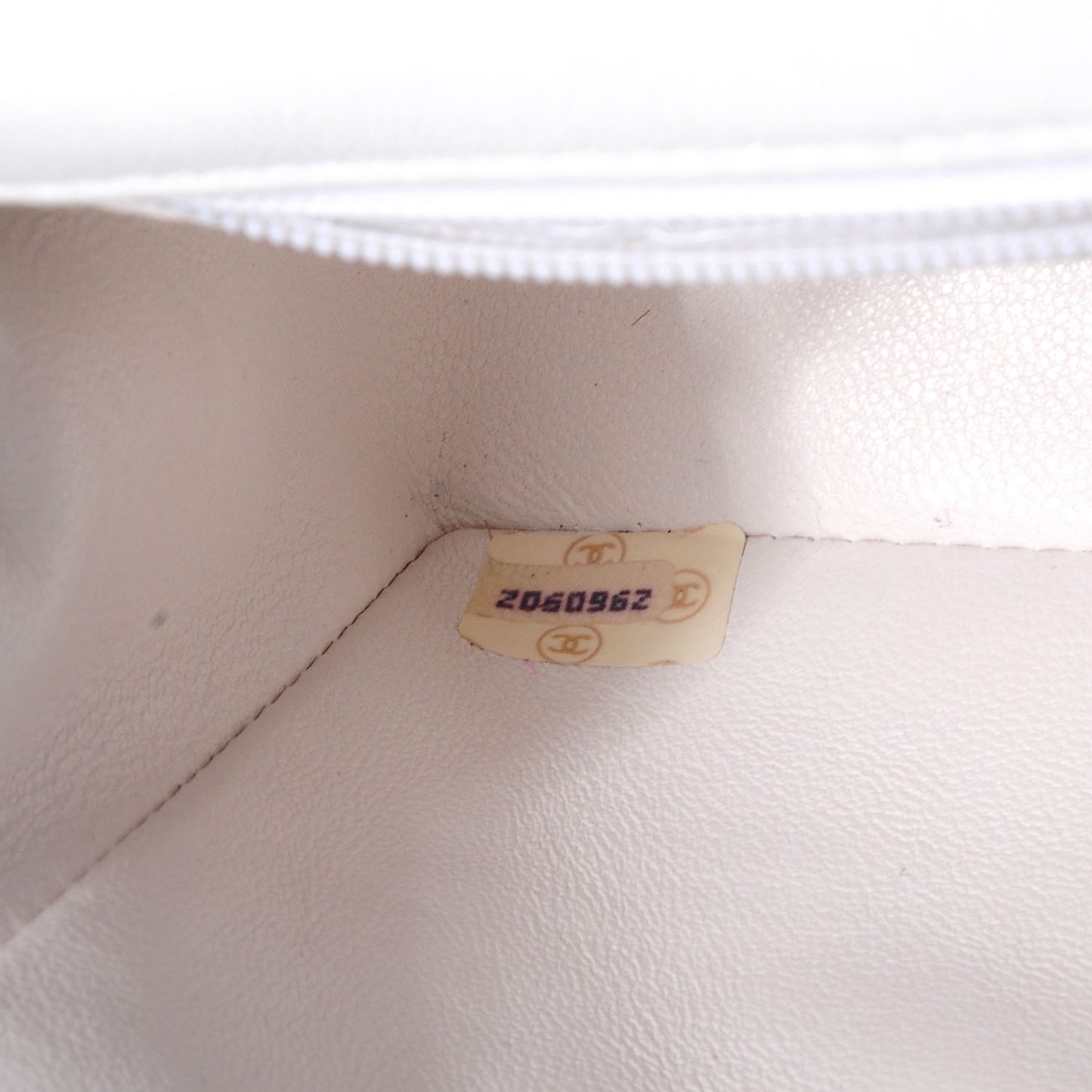 Patent Quilted Mini Square Flap White