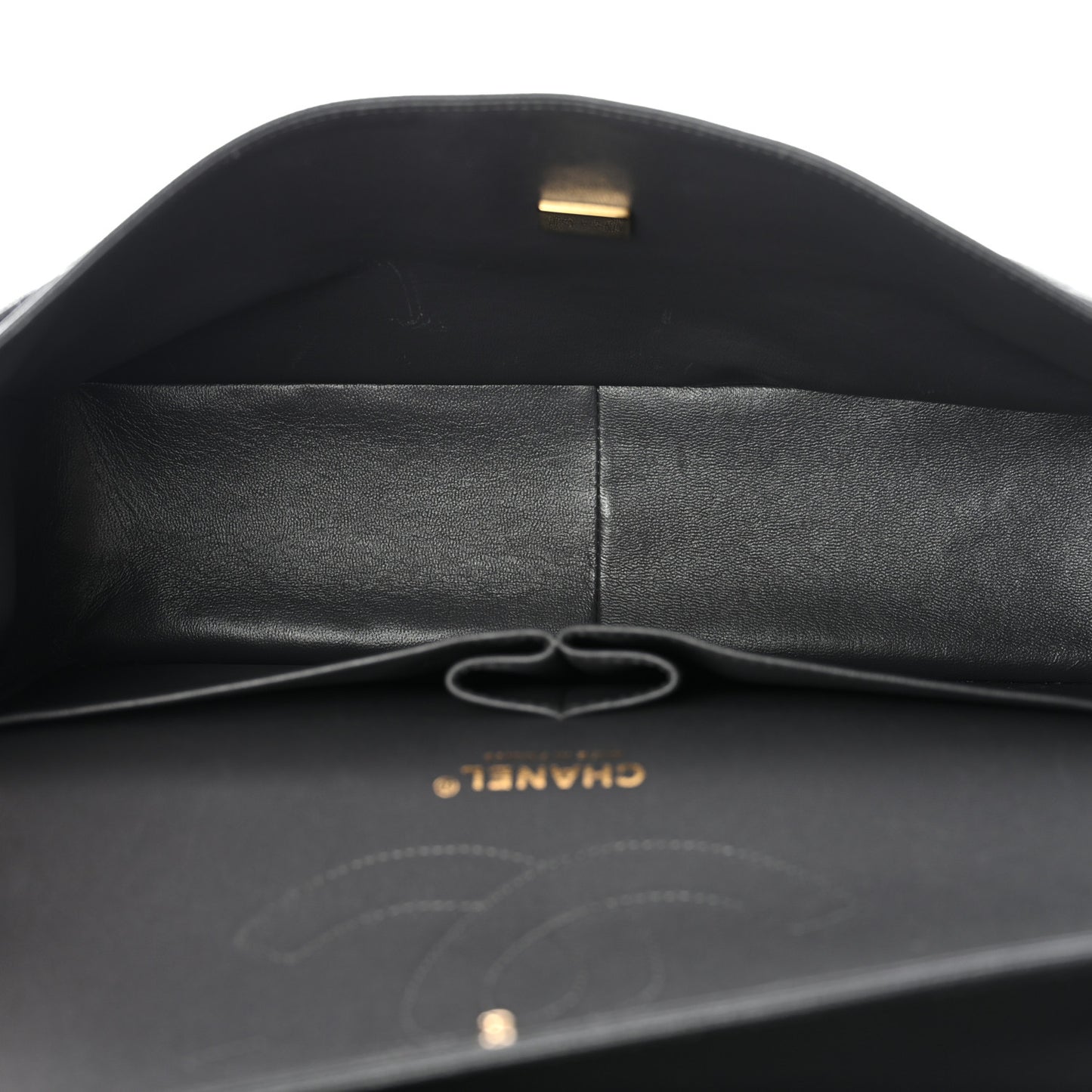 Caviar Quilted Jumbo Double Flap Dark Grey