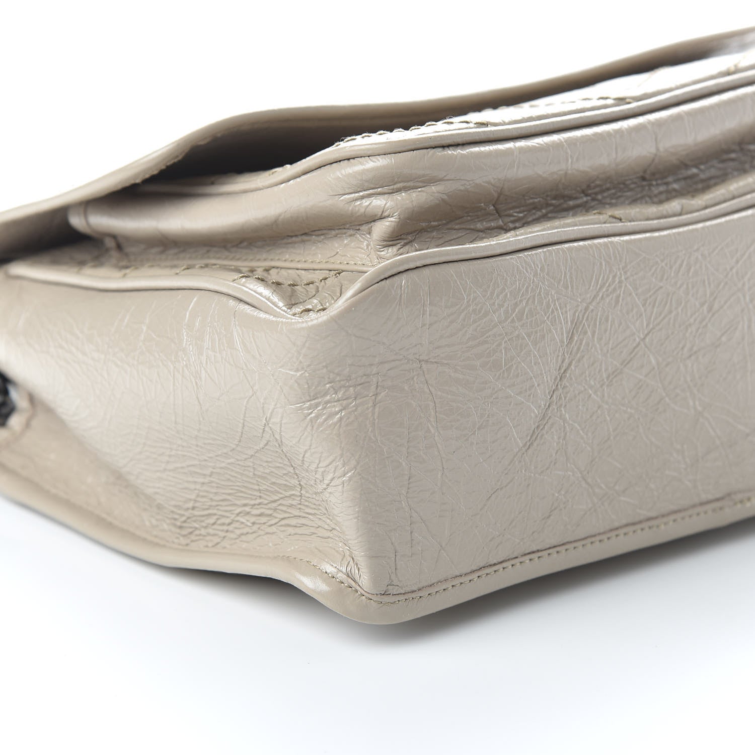 Saint Laurent Crinkled Calfskin Matelasse Monogram Medium Niki Chain Satchel Light Natural 6 of 9