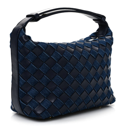 Bottega Veneta Nappa Denim Intrecciato Mini Wallace Abyss Indigo 3 of 11