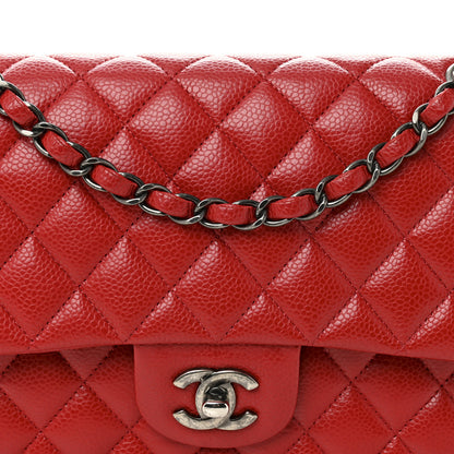 Chanel Caviar Quilted Medium Double Flap Red 8 of 10
