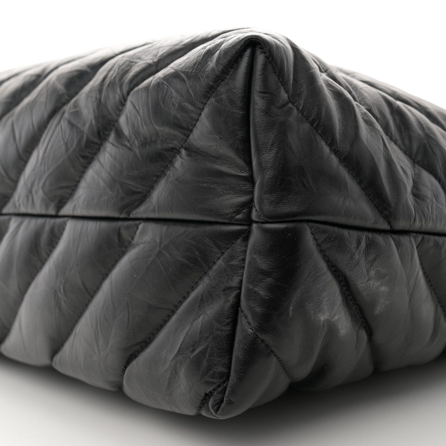 Balenciaga Crushed Calfskin Quilted Matte Black Hardware Large Crush Carry All Tote Bag Black 10 of 11