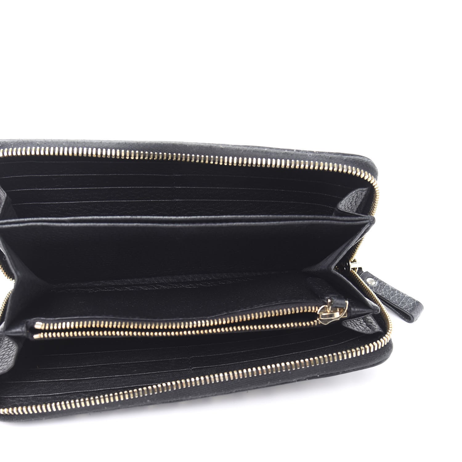 Valentino Garavani Pebbled Calfskin Rockstud Zip Around Wallet Black 5 of 12