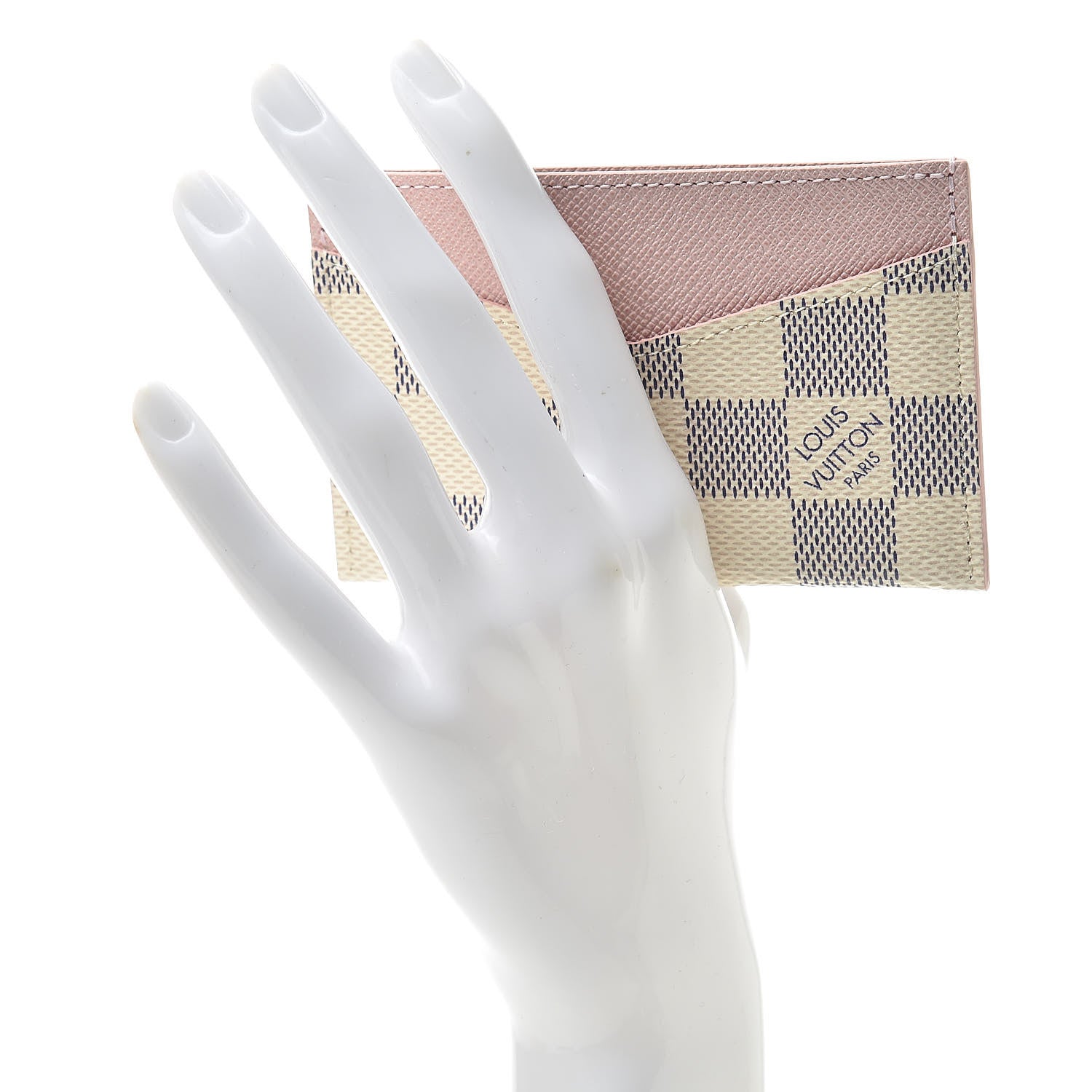 Louis Vuitton Damier Azur Daily Card Holder Rose Ballerine 2 of 8