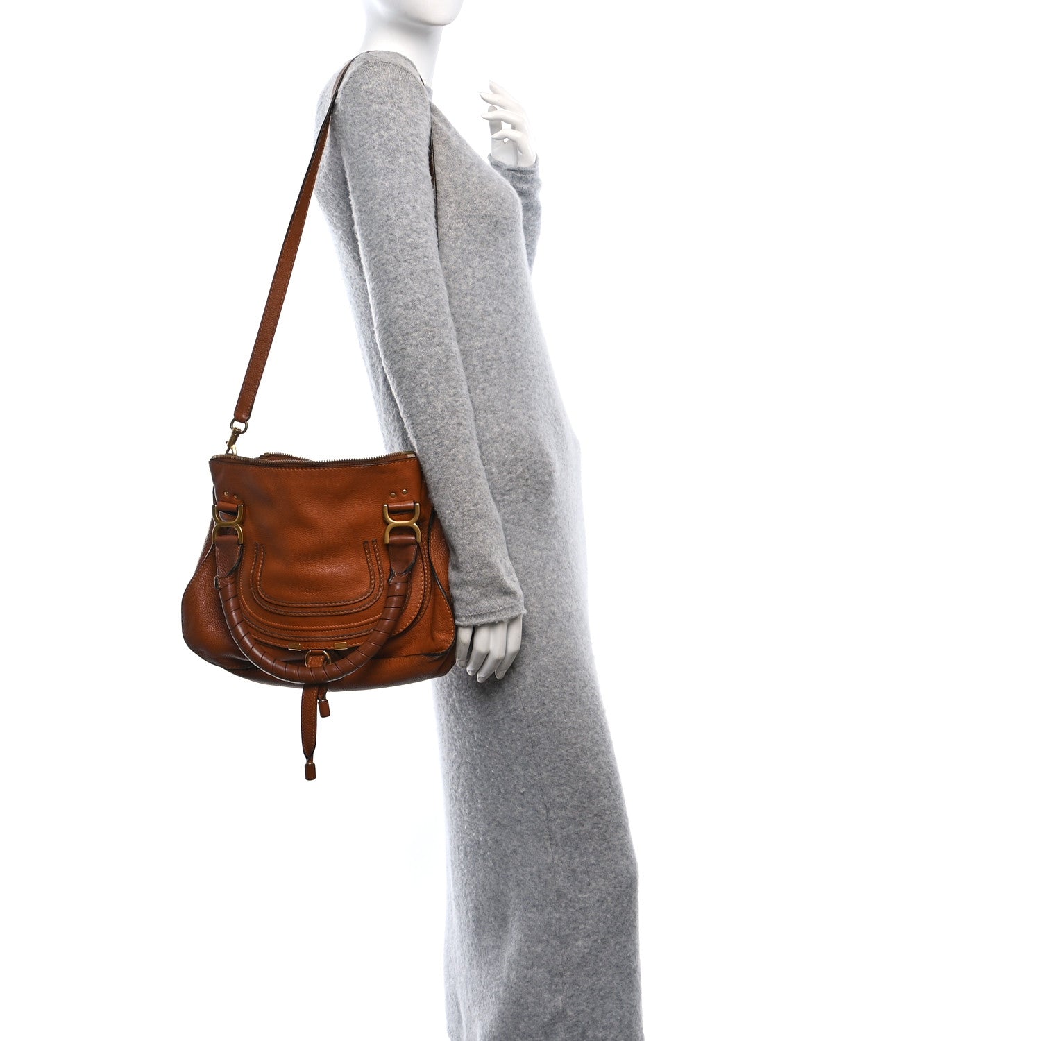 Chloe Calfskin Medium Marcie Satchel Tan 2 of 13