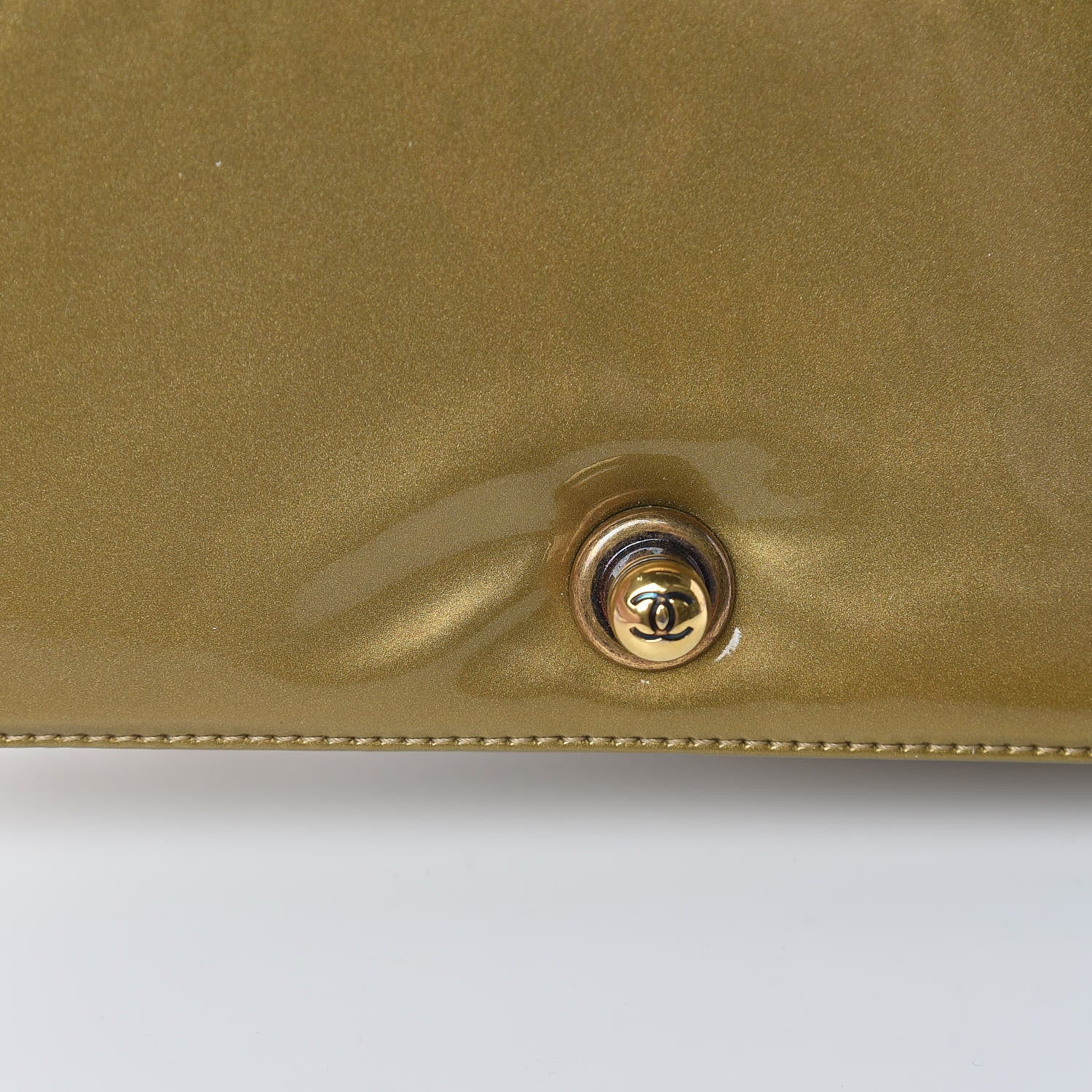 Chanel Iridescent Patent Quilted Small Coco Boy Flap Gold 8 of 17