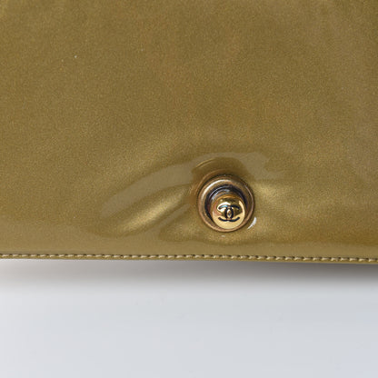 Chanel Iridescent Patent Quilted Small Coco Boy Flap Gold 8 of 17