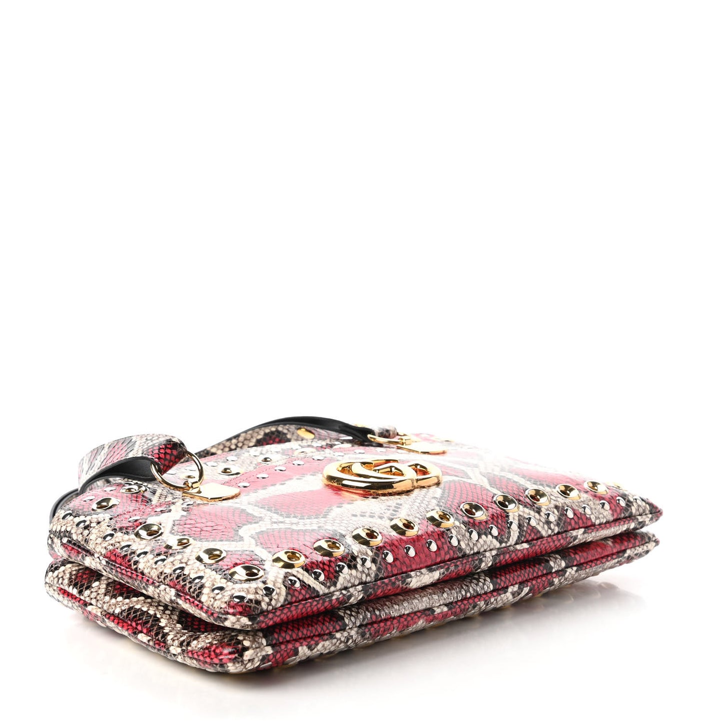 Snakeskin Large Arli Top Handle Bag Pink Beige