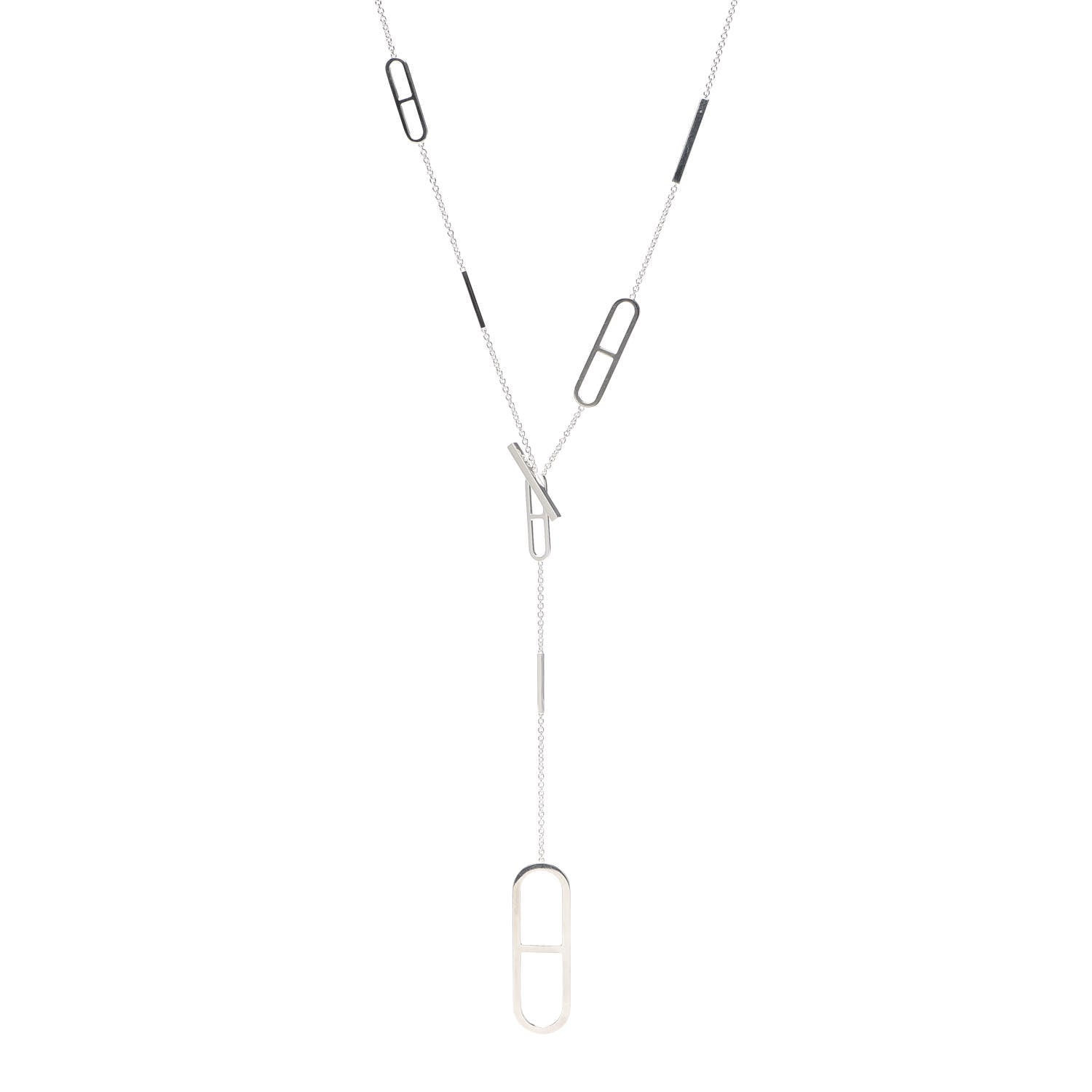 Hermes Sterling Silver Ever Chaine d'Ancre Long Lariat Necklace 1 of 4