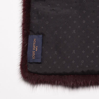 Louis Vuitton Monogram Mink Fur Stole Burgundy 4 of 4