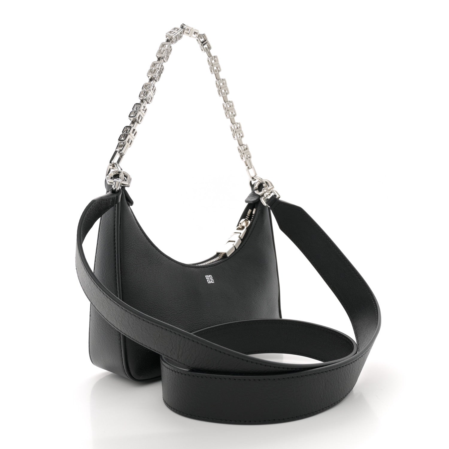 Givenchy Smooth Calfskin Mini Moon Cut Out Shoulder Bag Black 2 of 11