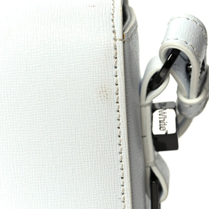 Off-White Saffiano Striped Diag Binder Flap Bag White Black 15 of 16