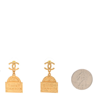 Chanel Metal CC Rue Cambon Drop Earrings Gold 2 of 5