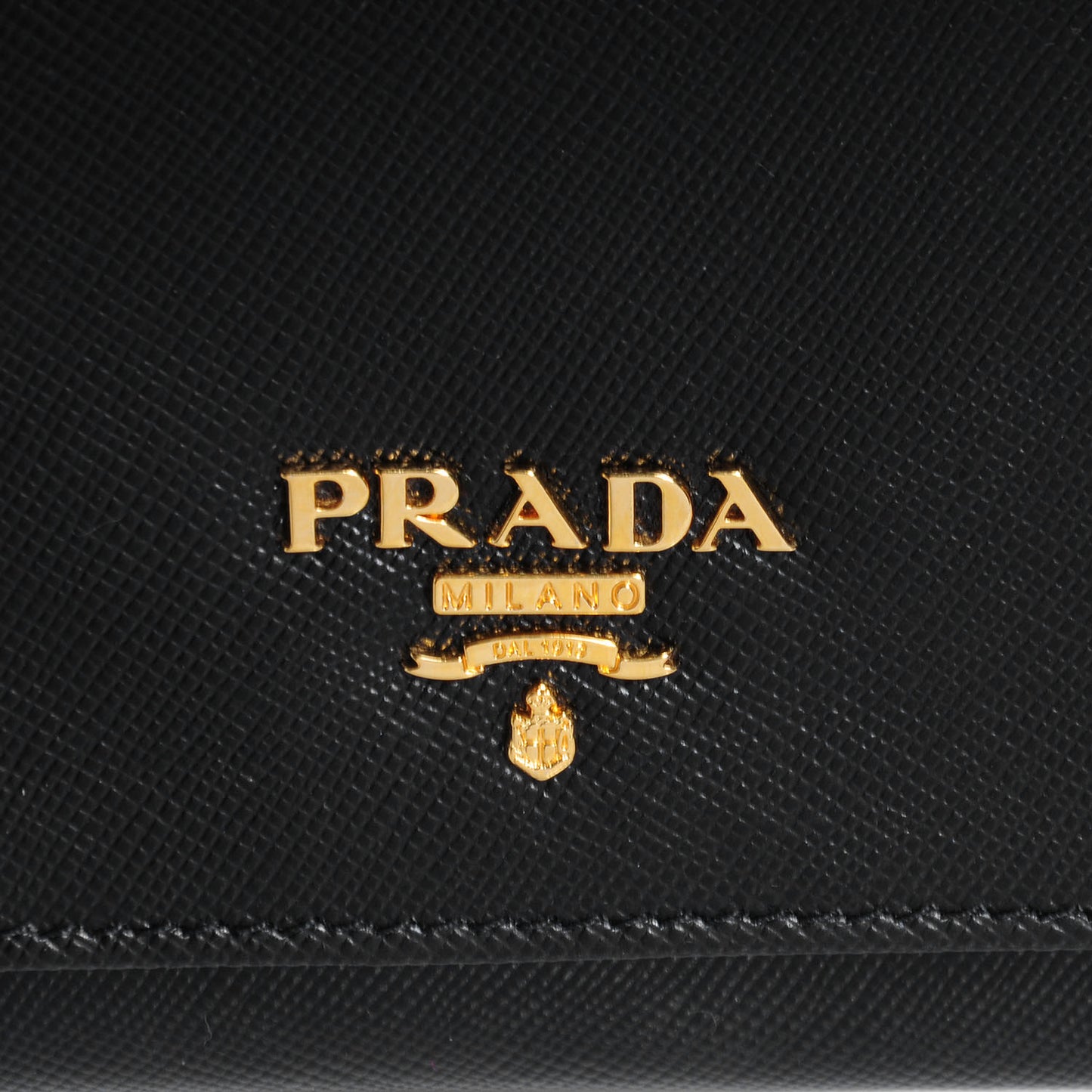 Saffiano Metal Oro Chain Wallet Nero Black