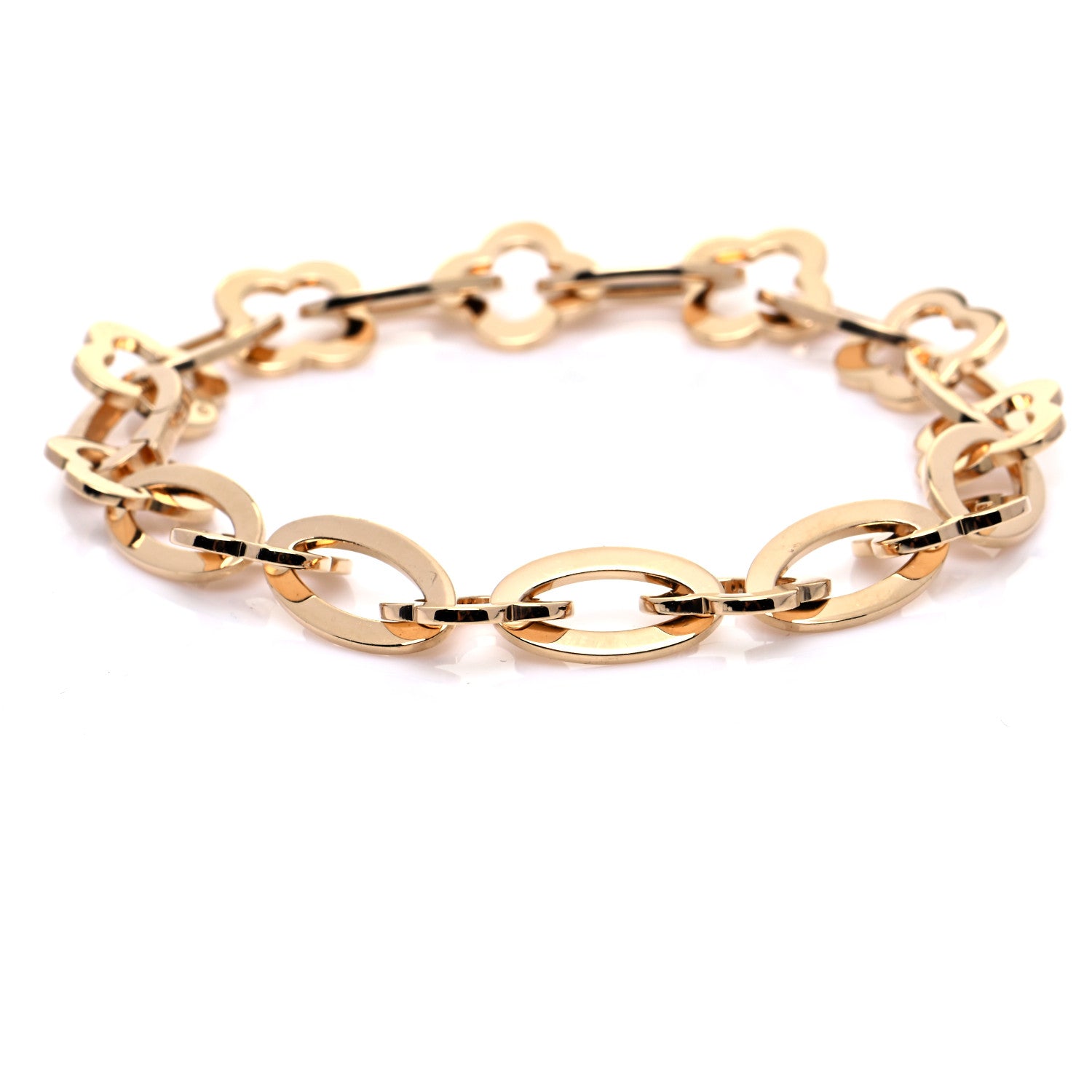 Van Cleef & Arpels 18K Yellow Gold Byzantine Alhambra Link Bracelet 4 of 9