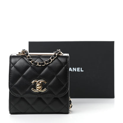 Chanel Lambskin Quilted Mini Trendy CC Chain Wallet Black 11 of 11