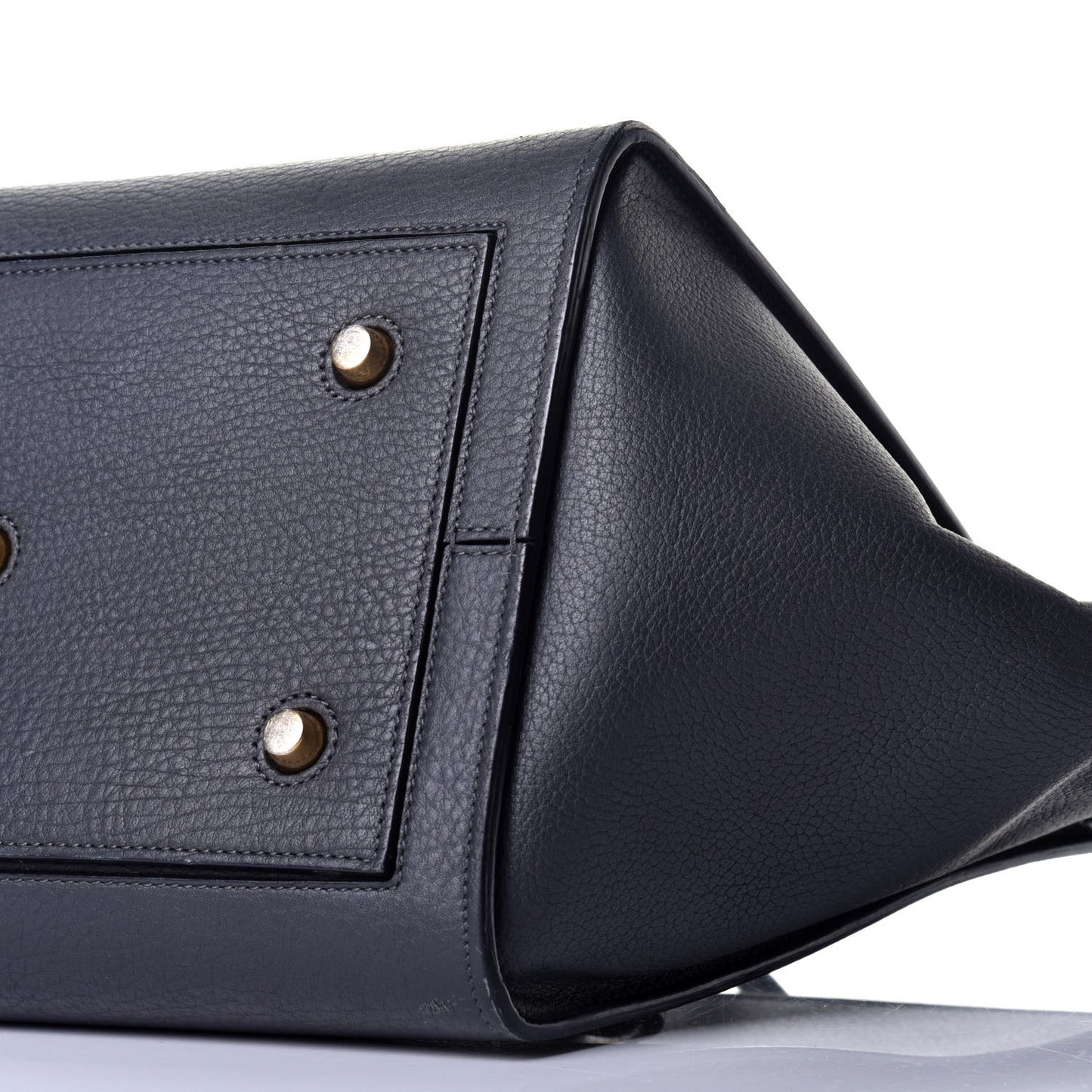 Grained Calfskin Small Tie Knot Tote Navy Blue