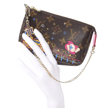 Louis Vuitton Monogram 2020 Christmas Animation Roller Coaster Mini Pochette Accessories Pivoine 2 of 8