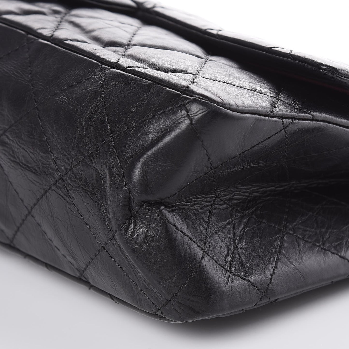 Aged Calfskin Quilted 2.55 Reissue 227 Flap Black