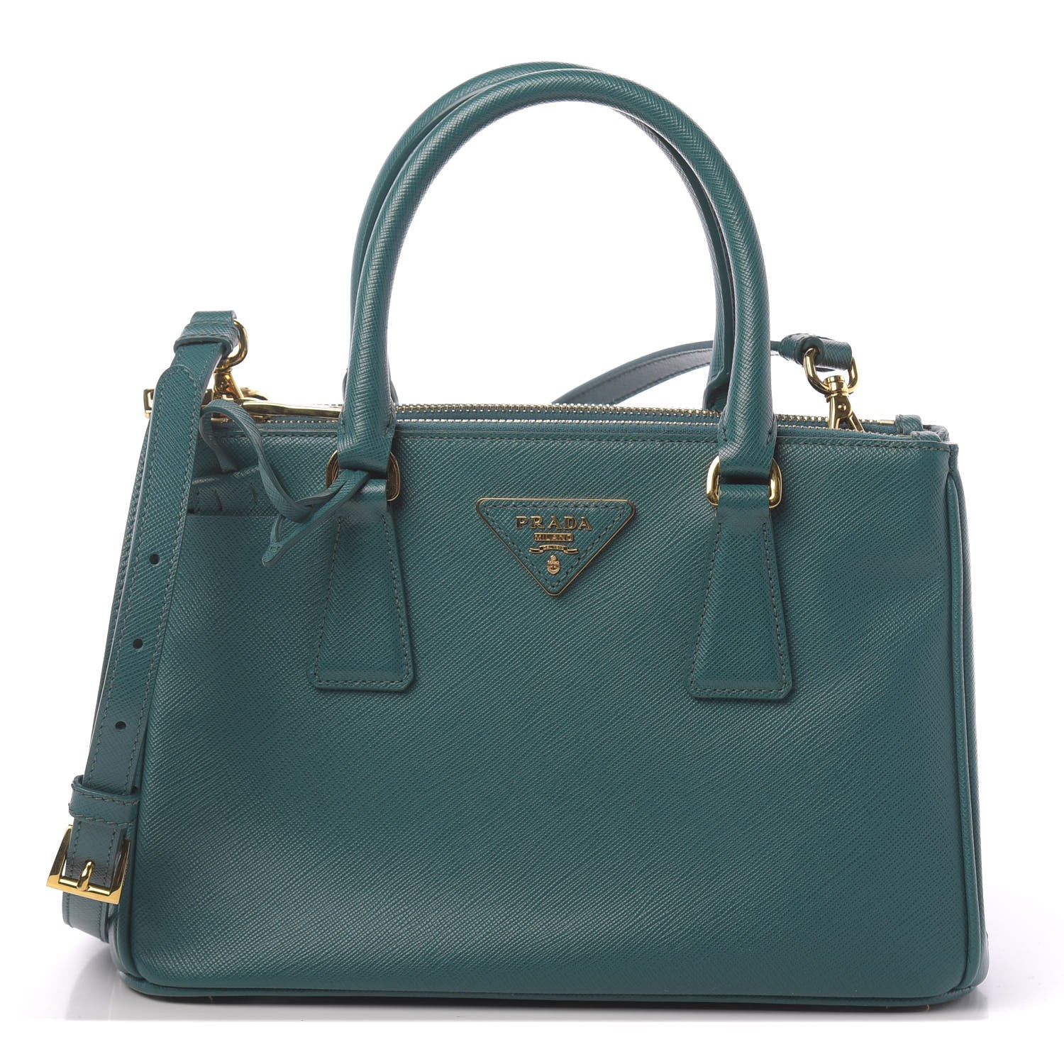 Prada Saffiano Lux Mini Galleria Double Zip Tote Ottanio 1 of 10