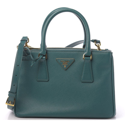 Prada Saffiano Lux Mini Galleria Double Zip Tote Ottanio 1 of 10
