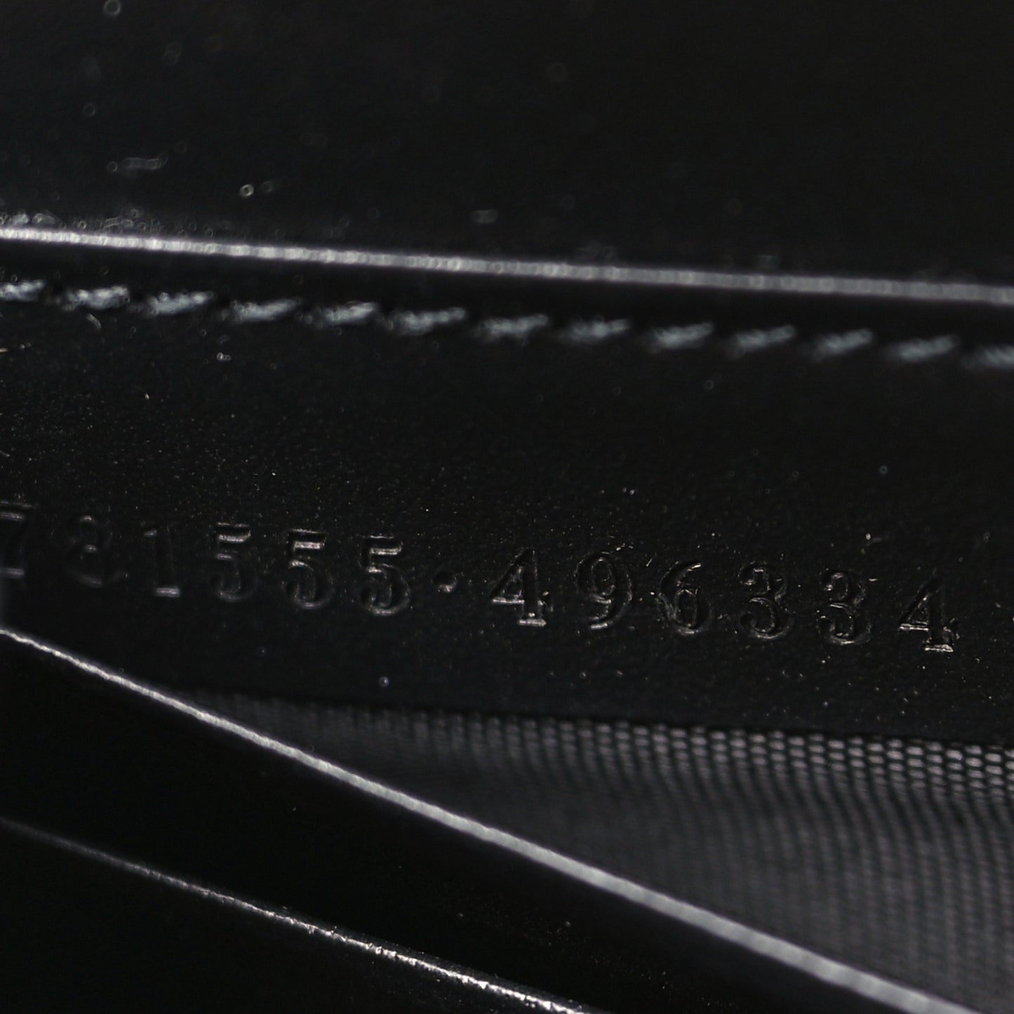 Calfskin GG Debossed Chain Wallet Black