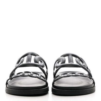 Hermes Nappa Womens Extra Sandals 38.5 Black 2 of 9