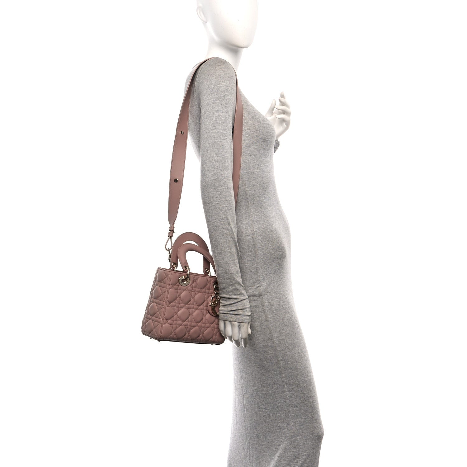 Christian Dior Lambskin Cannage Small My ABCDior Lady Dior Fard 2 of 11