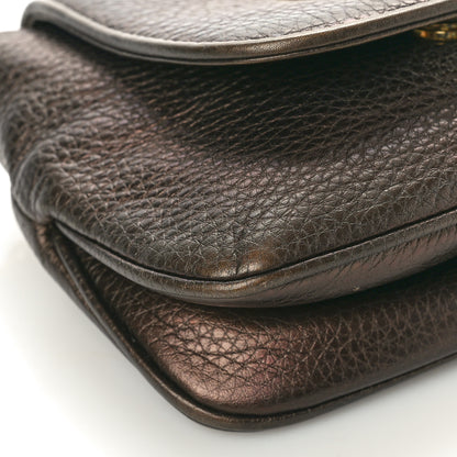 Gucci Pebbled Calfskin Small 1973 Chain Shoulder Bag Winter Leaf 9 of 12