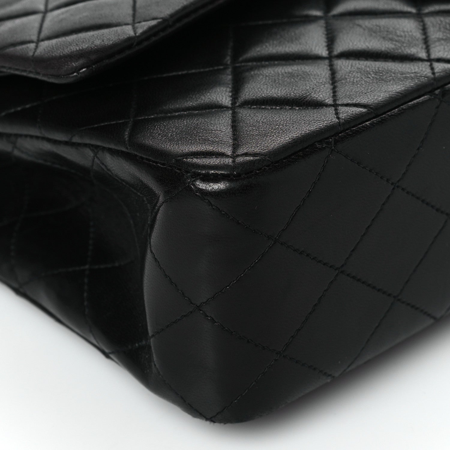 Chanel Lambskin Quilted Medium Double Flap Black 9 of 10
