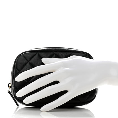 Chanel Caviar Quilted Small Curvy Pouch Cosmetic Case Black 2 of 8