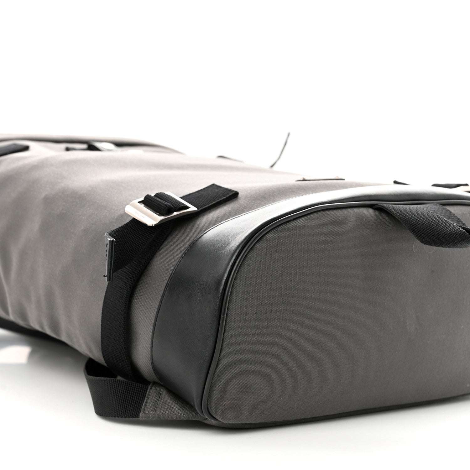 Saint Laurent Canvas Calfskin Rivington Race Convertible Backpack Storm 9 of 10