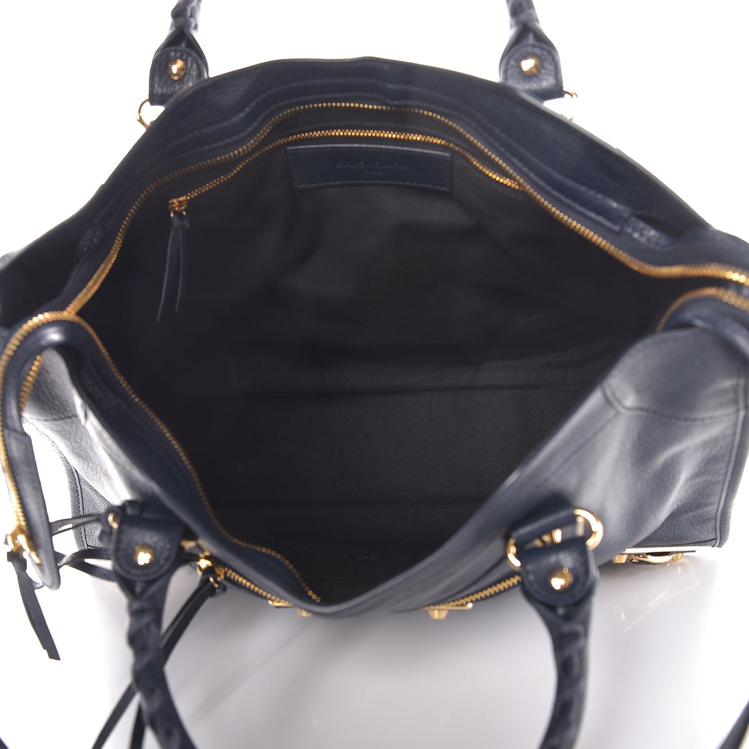 Balenciaga Chevre Gold Metallic Edge Hardware City Bleu Nuit Dark Sea 5 of 7