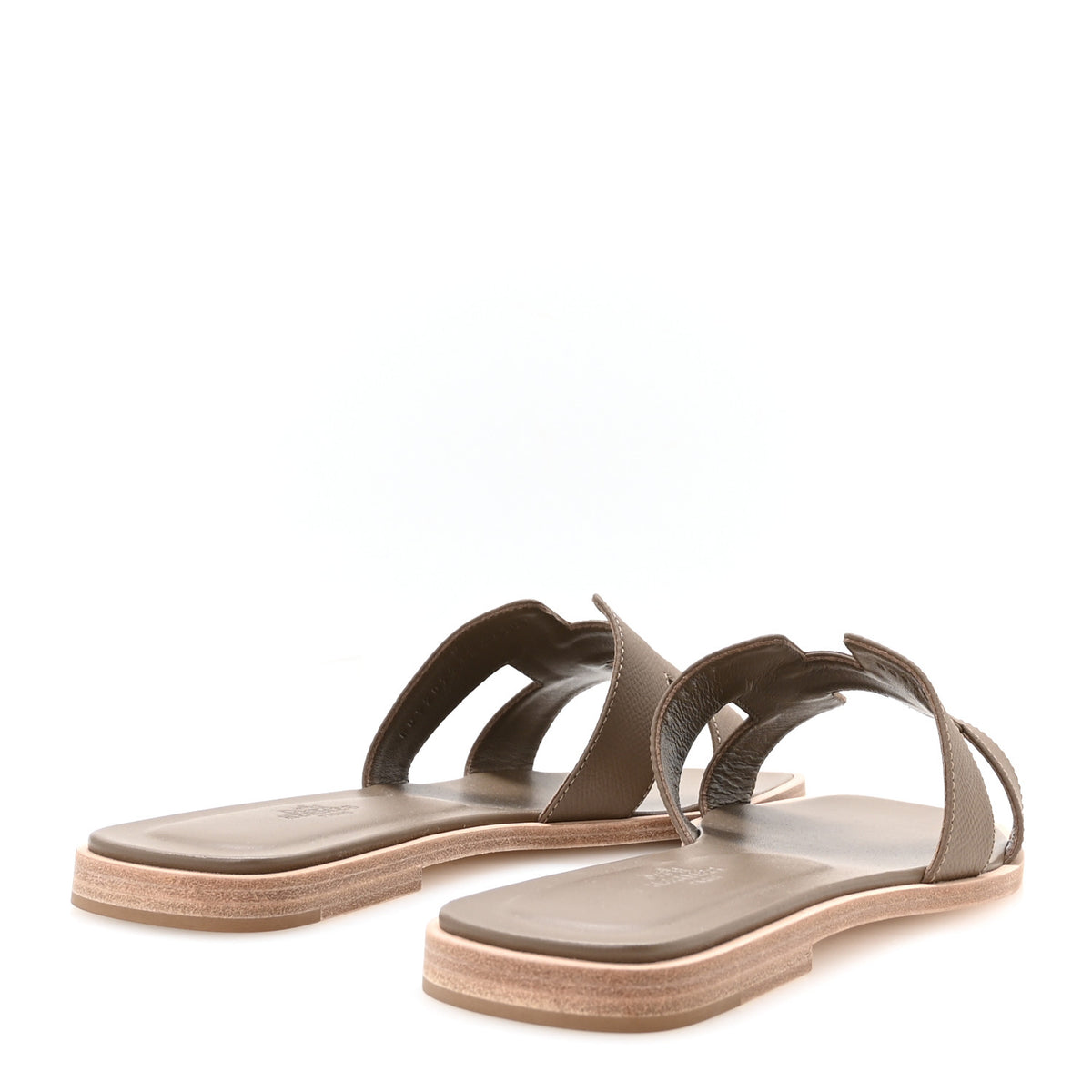 Hermes Epsom Oran Sandals 39.5 Etoupe 5 of 9