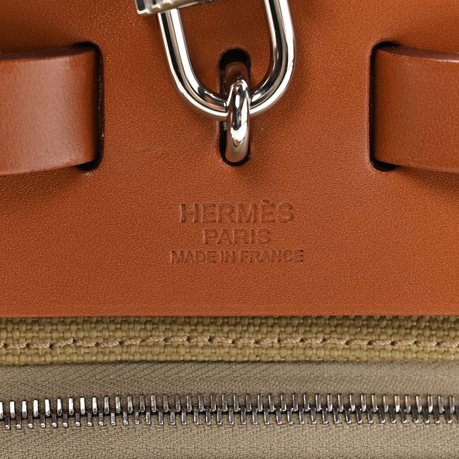 Hermes Military Toile Vache Hunter Herbag Zip Retourne 31 PM Poussiere Fauve 7 of 12