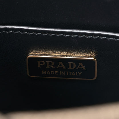 Prada Jacquard Saffiano Triangolo Symbole Embroidered Micro Tote Black Corda 5 of 7