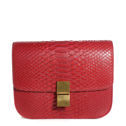 Celine Python Medium Classic Box Red 1 of 8