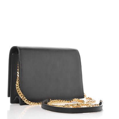 Saint Laurent Smooth Calfskin Classic Monogram Kate Tassel Chain Wallet Black 3 of 7