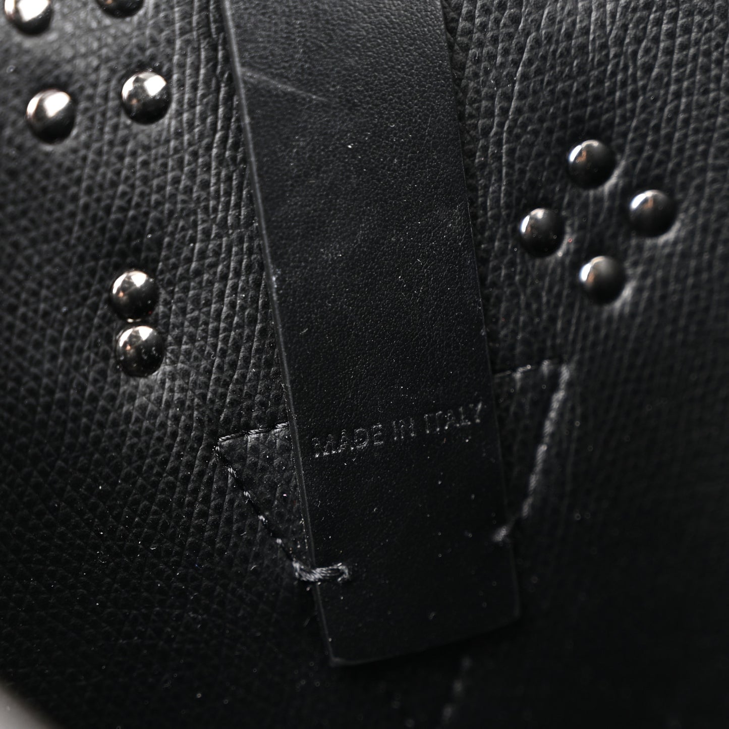 Calfskin Empire Spike Studded Mini Cabachic Bucket Bag Black