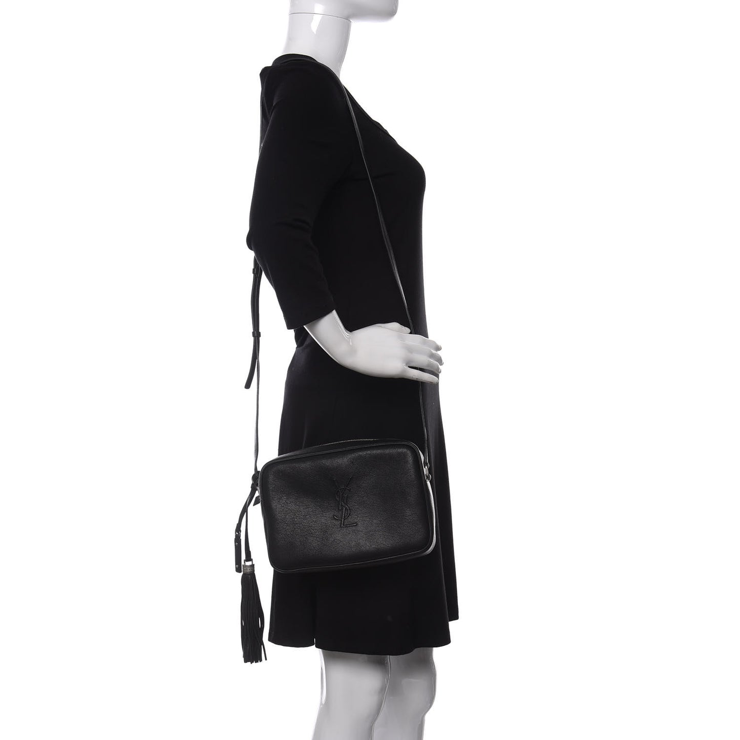 Lambskin Monogram Small Lou Camera Bag Black