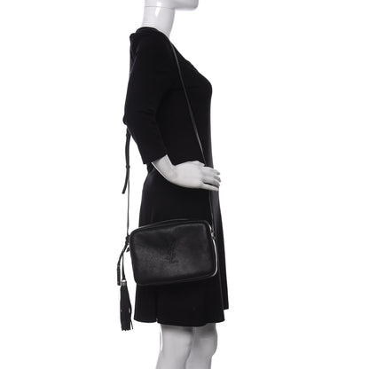 Saint Laurent Lambskin Monogram Small Lou Camera Bag Black 2 of 13