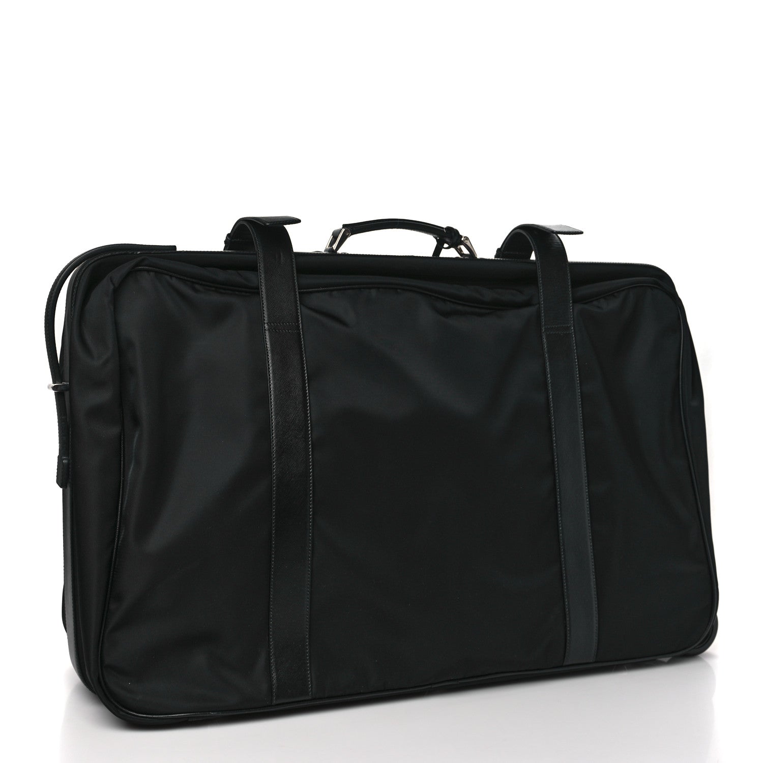 Prada Tessuto Nylon Saffiano Rolling Duffle Black 2 of 7