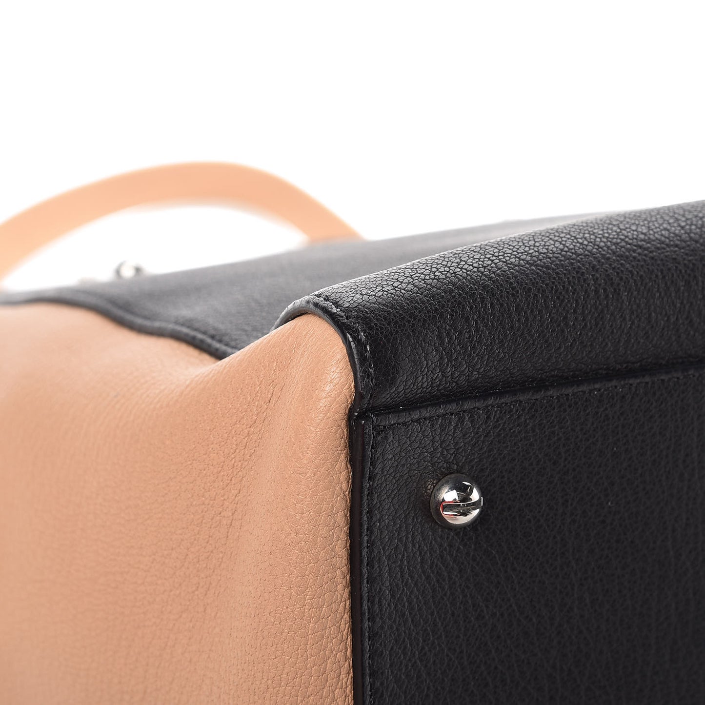Goatskin HDG Tri-Color Top Handle Tote Black Beige