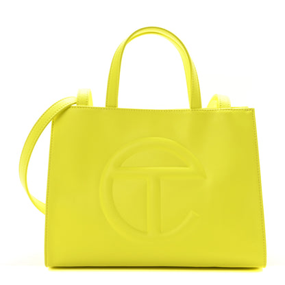Telfar Vegan Leather Shmedium Shopping Bag Highlighter Yellow 1 of 10