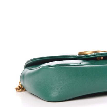 Gucci Calfskin Matelasse Super Mini GG Marmont Shoulder Bag Emerald Green 8 of 11