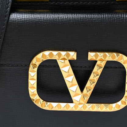 Valentino Garavani Grainy Calfskin Rockstud Medium Alcove Top-Handle Bag Black 8 of 16