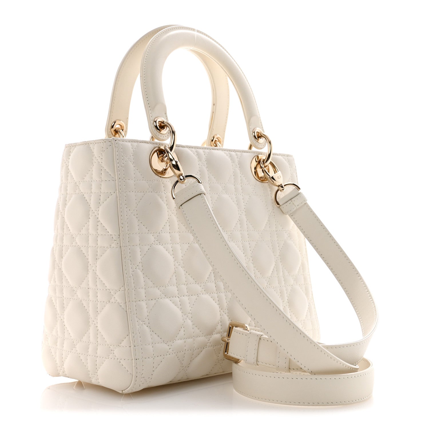 Christian Dior Lambskin Cannage Medium Lady Dior White 3 of 10