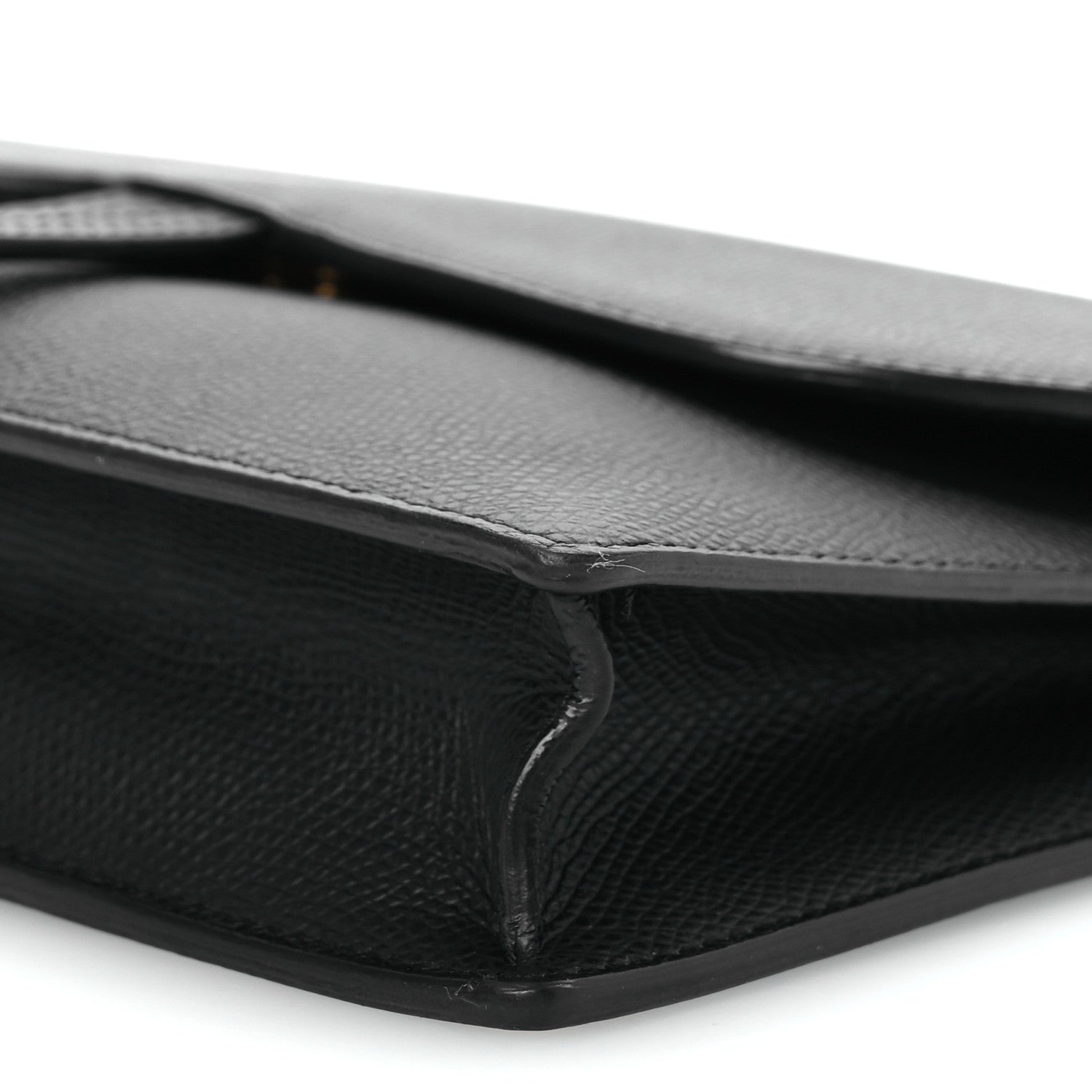 Christian Dior Grained Calfskin Saddle Chain Pouch Black 13 of 15