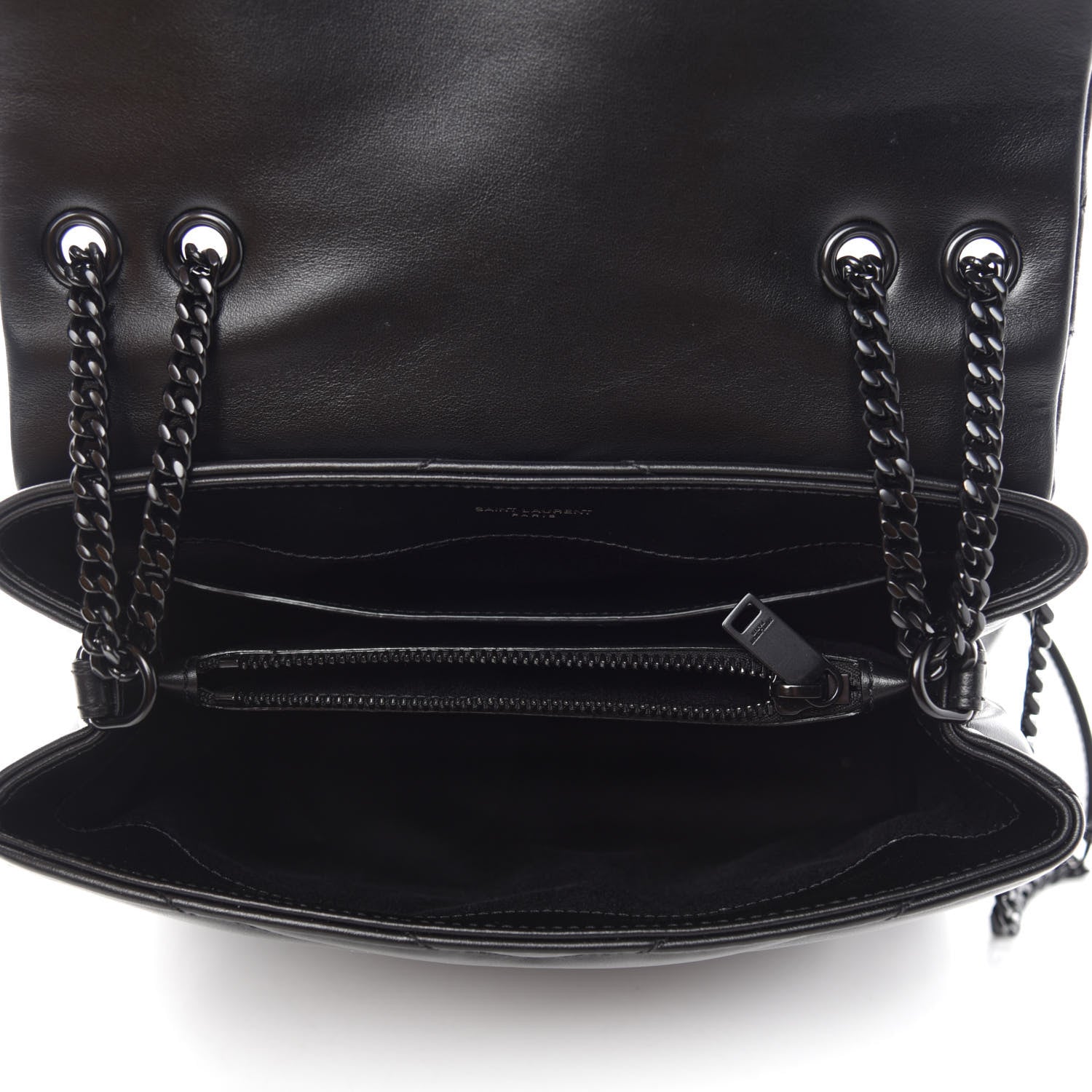 Saint Laurent Calfskin Y Quilted Monogram Small Loulou Chain Satchel Black 5 of 11